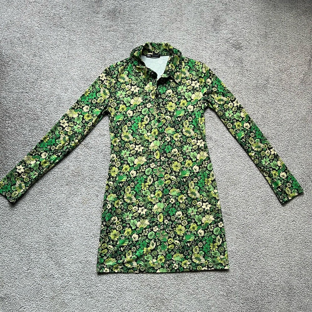 Zara Green Floral Dress